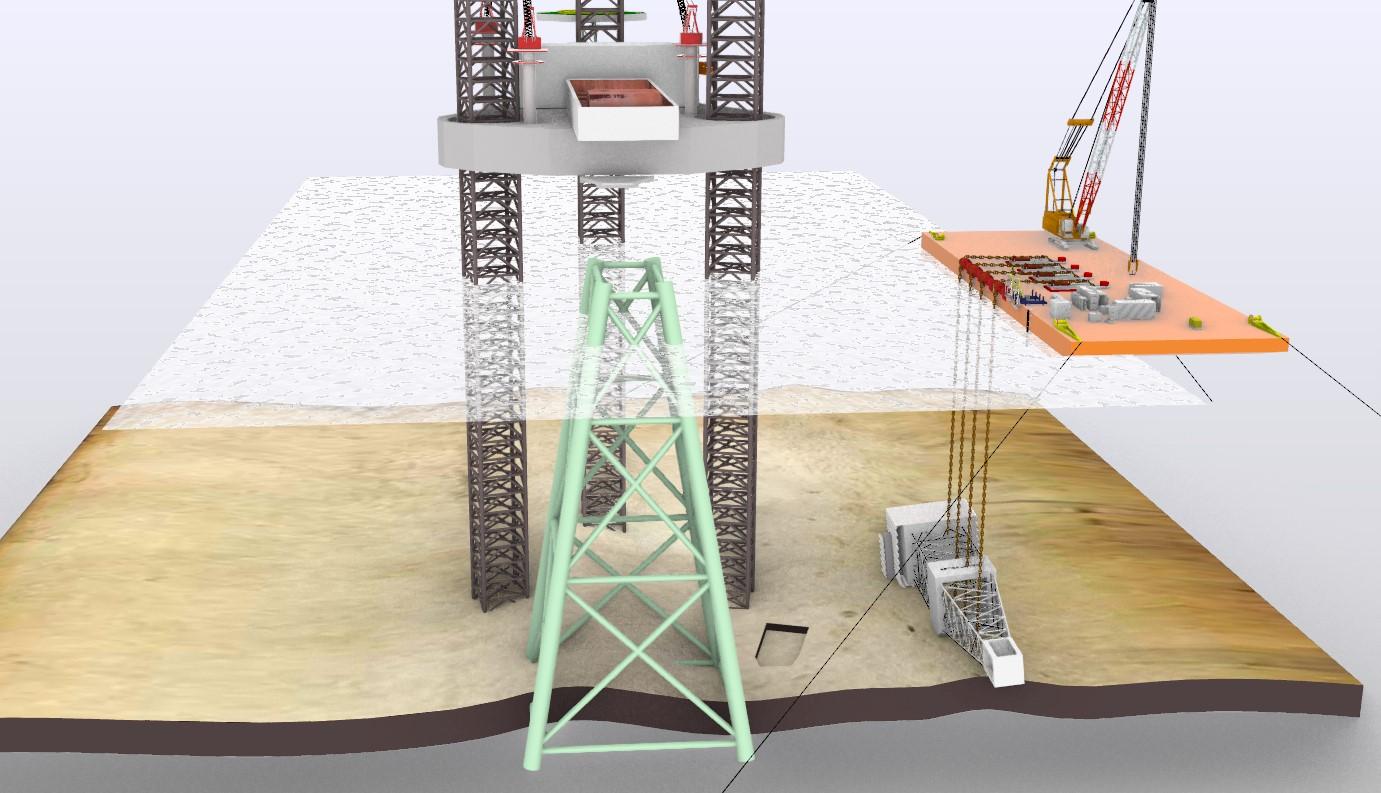 Engineering modeling for offshore salvage and heavy lift applications.